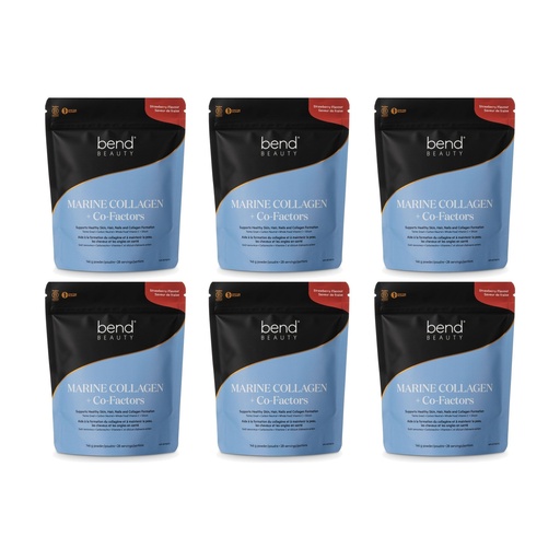 Bend Beauty Collagène Marin + Co-Facteurs Saveur de Fraise 146g x6