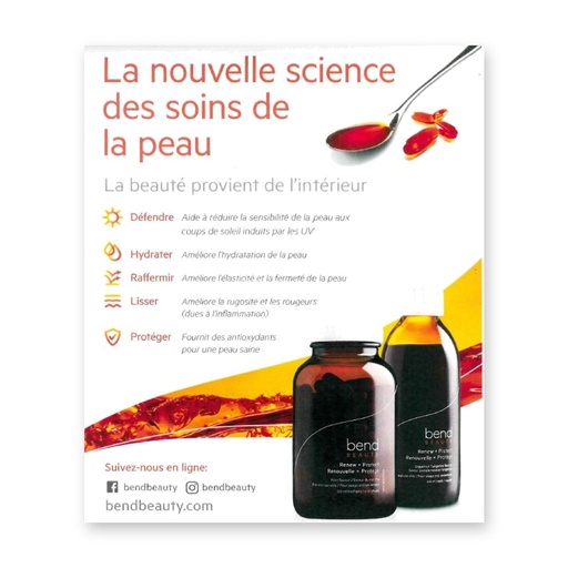 Bend Beauty Tente Affichette Omega 3 FR