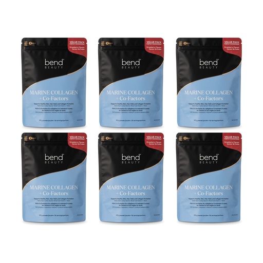 Bend Beauty Collagène Marin + Co-Facteurs Saveur de Fraise Format Économique 292g x6